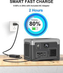 Estacion energia portatil 192wh con salida ac banco bateria musica luz led