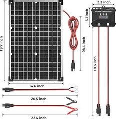 VOLTSET 30W/50W Solar Panel Kit, 12V Solar Battery Charger Maintainer for RV