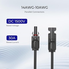 Solar Connectors Parallel Y Branch,MMF+FFM 1 Pair Solar Panel Wire for Solar …