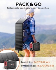 Solar Powered Generator 200W Peak/100W Rated, Portable Solar Generator Power