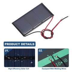 4Pcs 1.5V 0.24W 160mA Mini Solar Panels with Cable
