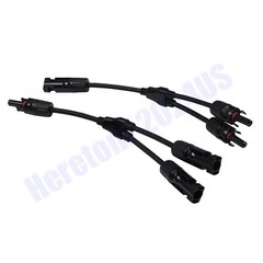 Lot Pair Y 2 Branch F&M Solar Panel PV Connector Cable Wire Splitter Waterproof