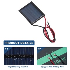 10Pcs 1V 0.08W 80mA Mini Solar Panels with Cable