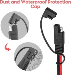 12AWG SAE Y Splitter Extension Cable with SAE Polarity Reverse Adapter 2 FT SAE
