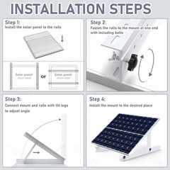 28inch Solar Panel Ground Mounting Brackets Kit Roof Surface Adjustable 2 Pcs US