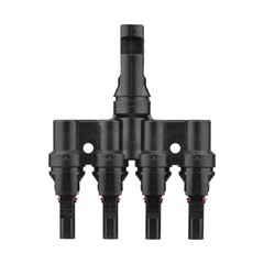 Branch Solar Connector T Connectors 4 Way IP67 Waterproof 14AWG To 10AWG