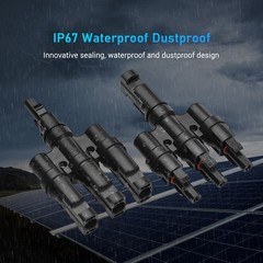 Branch Solar T Connector 3-Way IP67 Waterproof For 14-10AWG Panels V1