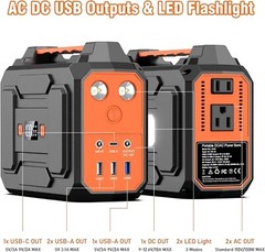 100W 110V Portable Power Bank, 39600mAh External Battery Pack with LED