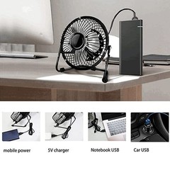 5W Solar Panel Dual USB Fan Set Portable Charger