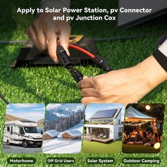 SJZ Sun Run Solar Extension Cable 10Awg 50 Ft Pv Wire Black Red