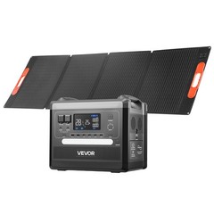 VEVOR Portable Power Station Solar Generator 2400W 2160Wh with 200W Solar Panel