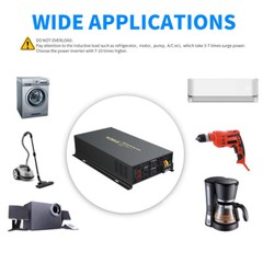 Pure Sine Wave Inverter 36V 110V 120V 5000w Power Home Solar Truck Remote Switch