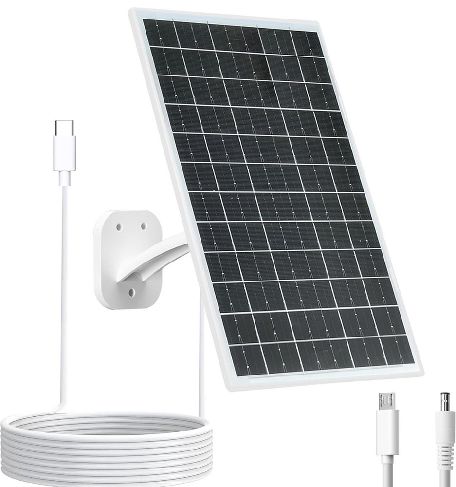 New 13W Solar Panel For Outdoor Security & Trail Cameras, USB-C, Micro USB