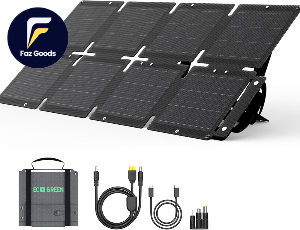 Portable Solar Panel 60W Monocrystalline 24.8% High Efficiency Foldable Solar