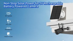 5W Solar Panel Charger for Outdoor Security Camera, IP65 Waterproof, 9.8ft Cable
