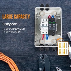 1000V DC Solar Combiner Box 40A with Surge Protection for Off-Grid Systems