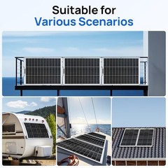 2pcs 130 Watt (260W) 12BB Flexible Solar Panels,23.5% High-Efficiency 2*130W
