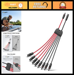 Solar Panel Parallel Connectors Y Branch 10AWG Splitter Cable for 2-4 Panels, Wa