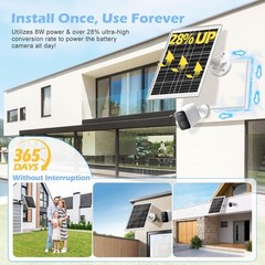 8W Solar Panel Charger for Outdoor Cameras, with Micro USB/USB-C and DC (35 x…