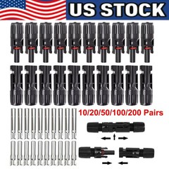 10/20/50/100/200 Pairs Male Female Solar Cable Connectors For DIY Solar Panel