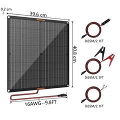 30W Solar Battery Maintainer 12V Small Portable Solar Panel Battery Charger