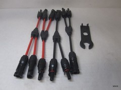 4 Pcs Solar Connectors Y Branch Parallel Adapter 10AWG Cable for Solar Panel