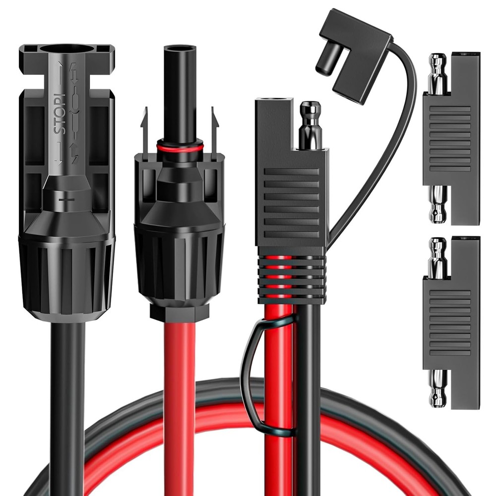 Solar Panel Connectors to SAE Adapter Cable 10AWG Solar to SAE PV Extension Wire