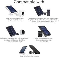 Adjustable Solar Panel Gutter Mount for Ring, Arlo, Blink Security Cameras