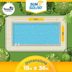 Blue 18 Ft X 36 Ft Rectangle Solar Cover | 1200 Series | Heat Retaining Blanket