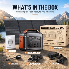 SBAOH 296Wh Portable Power Station and 60W Solar Panel Travel Kit (New)