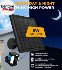 8W Solar Panel for Ring Camera, 2-Pack Solar Panel Charger Compatible with Ring