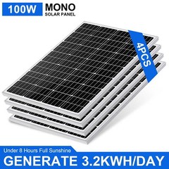 Solar Panel PV Module 400 Watt 12 Volt Monocrystalline Home RV Camping Rooftop