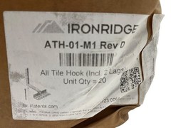 IronRidge ATH‑01‑M1 Rev D — All Tile Hook w/ (2) Lag Bolts