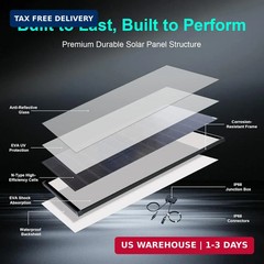 200 Watt Solar Panels N-Type 24 Volt 200W Solar Panel 16BB 25.6% High-Efficiency