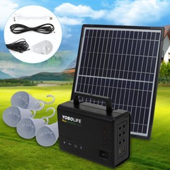Portable Station Solar Panel Power Inverter Electric Generator Set +4 LED Light
