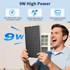 9W Solar Panel 2-Pack – Waterproof Charger for Outdoor Devices, 10FT Cable