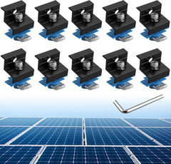10Pcs Solar Panel End Clamp for Standard Unistrut, Aluminum 30Mm/35Mm Solar Pane