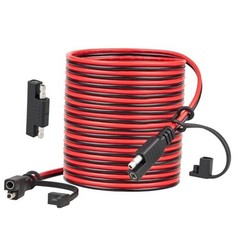 Battery Charger SAE Extension Cable 16AWG, 2 Pin SAE Quick Connector for 25FT