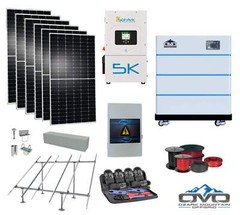 3.3KW Complete Offgrid Solar Kit + 5K Sol-Ark Inverter + 15.36KW OMO Stack Lithi