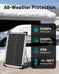 Callsun 7.5W Solar Battery Maintainer & Trickle Charger 12V Waterproof Panel