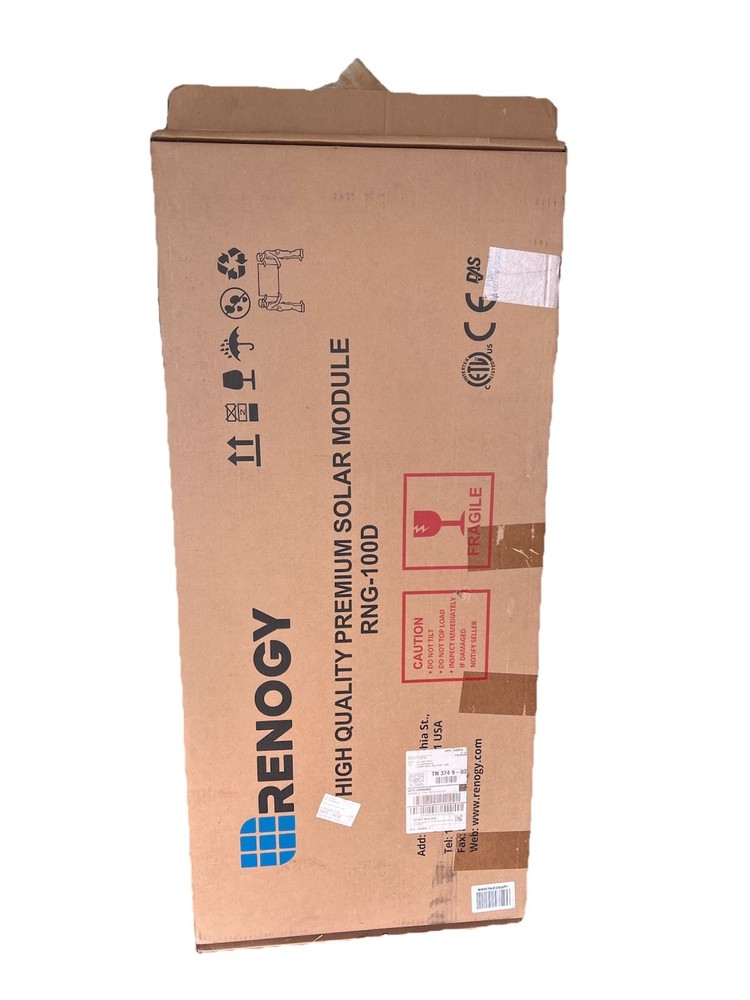Renogy 100W Monocrystalline Solar Panel RNG-100D New Sealed Box Off Grid