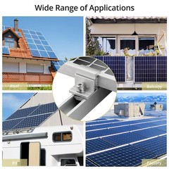 Anbte 10pcs Solar Panel Mounting Brackets 30-50mm Adjustable Silver