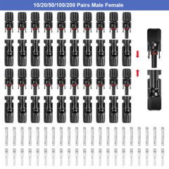 10 Pairs Male Female Solar M/F Wire Cable Connectors Waterproof for Solar Panel