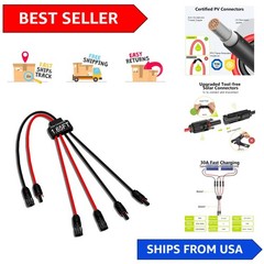 Tool-Free Solar Connectors for 2 Panels – Waterproof Y Branch Adapter