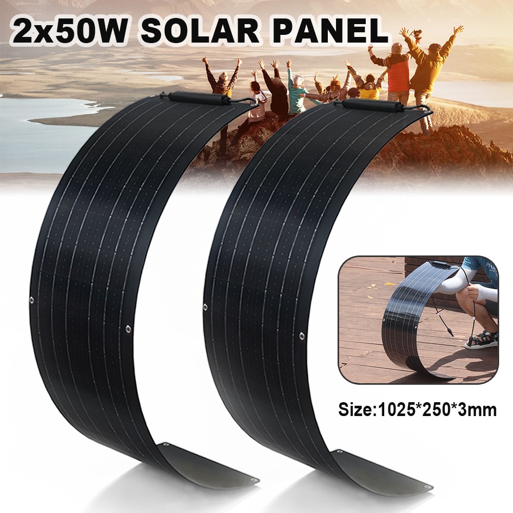 WUZECK 100W Flexible Home Solar Panel Kit Monocrystalline Off-grid for RV Marine