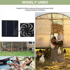 Chicken Coop Solar Fan, Outdoor Exhaust Ventilation Fan for Poultry Cage
