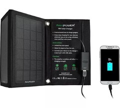 RAVPower 15W Foldable Dual-Port Waterproof Smart Solar Charger Kit RP-SC02