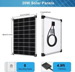 Efficient 20W Solar Panel and Charge Controller for Eco-Friendly Power Solutions