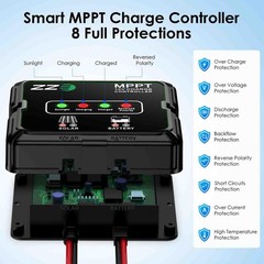 20W 12V Solar Battery Charger Maintainer with MPPT Controller for RV Marine Car
