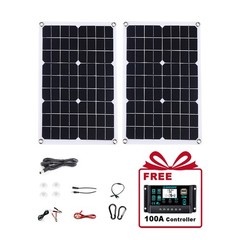 1000W Solar Panels – 2 x 500W Lightweight PV Panels + Y-Cable for OutdoorGYdA
